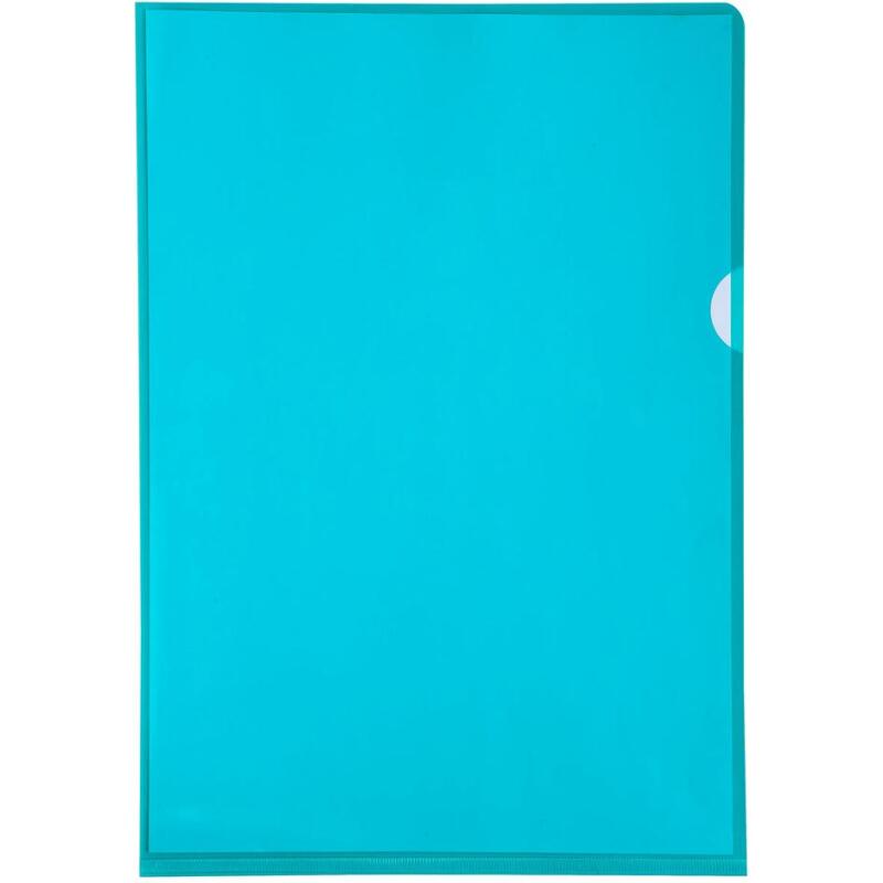 Etui carton de 100 pochettes coin PVC lisse haute résistance 13/100e - A4 - Vert