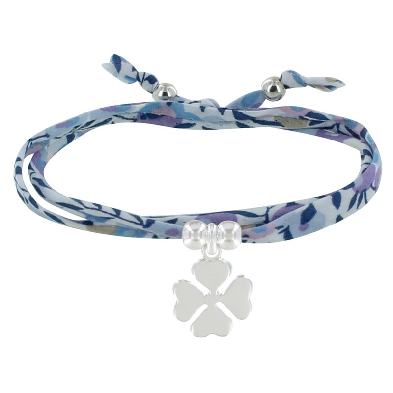 Bracelet Double Tour Lien Liberty et Trèfle Argent - Classics - Violet clair