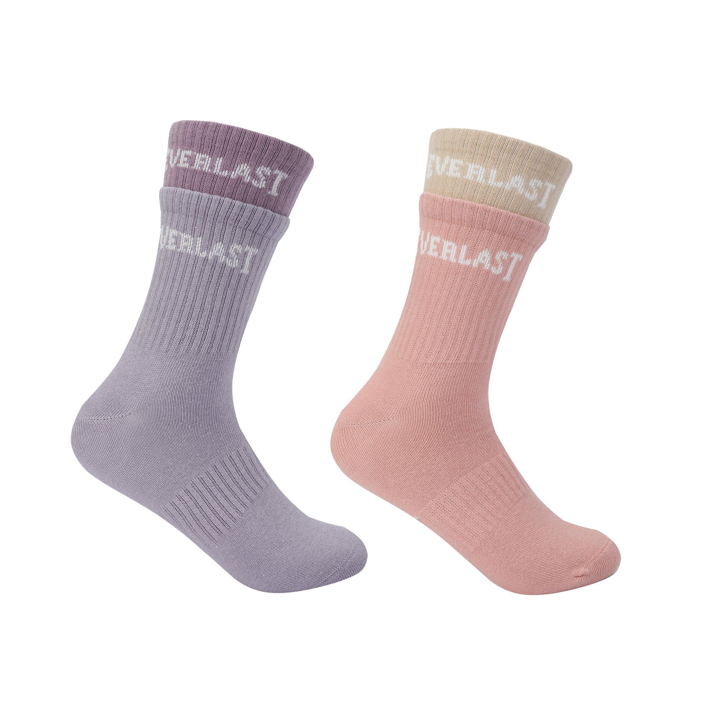 Everlast 2 Pack Ribbed Crew Socks Womens