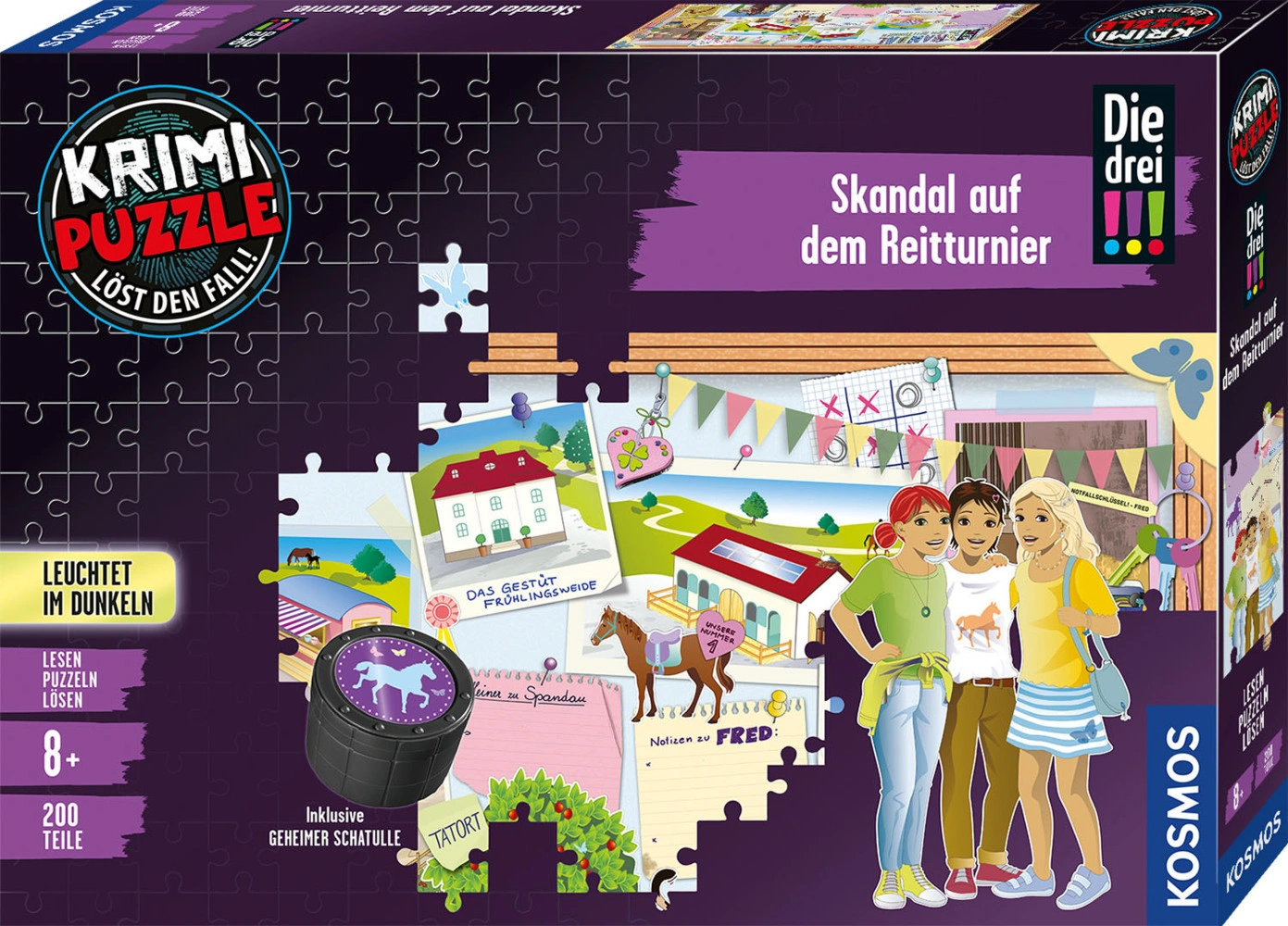 Krimi-Puzzle: Die drei !!! - Skandal auf dem Reitturnier 200-teilig