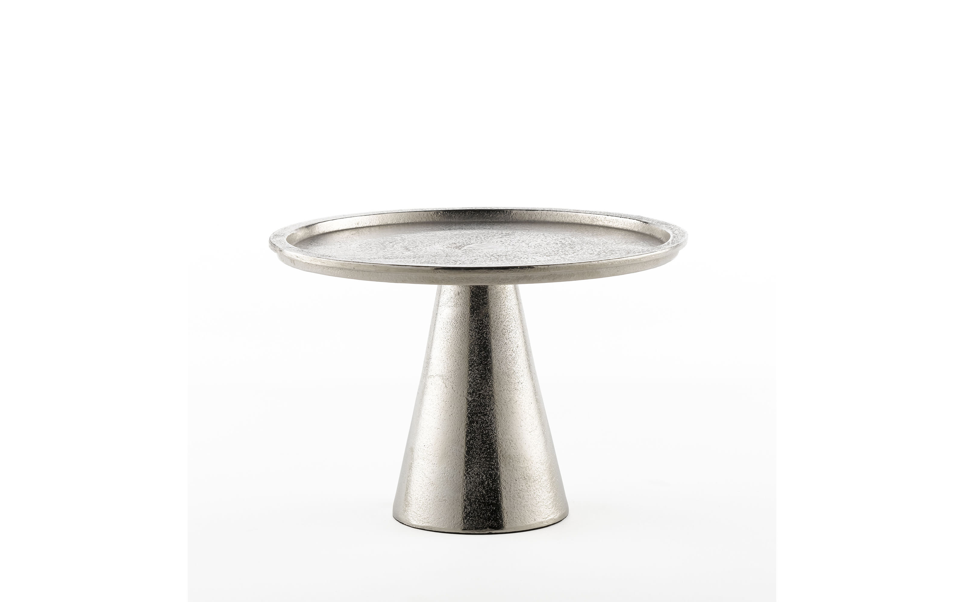 Deko-Platte auf Fuß in silber, 27 x 19 x 27 cm
