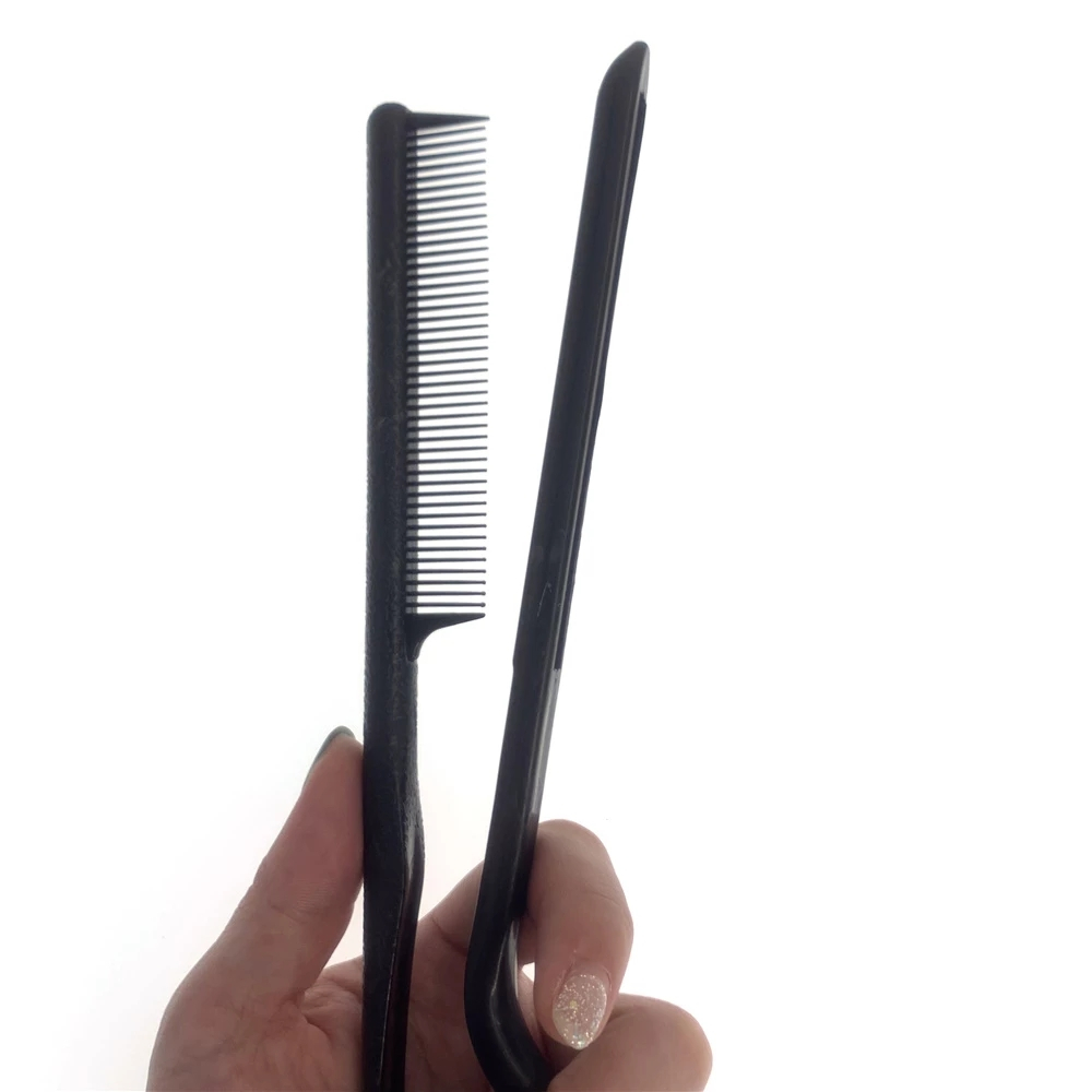 (21cm) Doppelseitiger Friseur Kamm Haar Styling Glättkamm - Schwarz