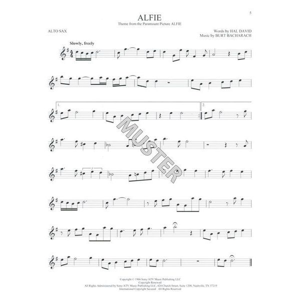 Hal Leonard 101 Movie Hits for Alto Sax.