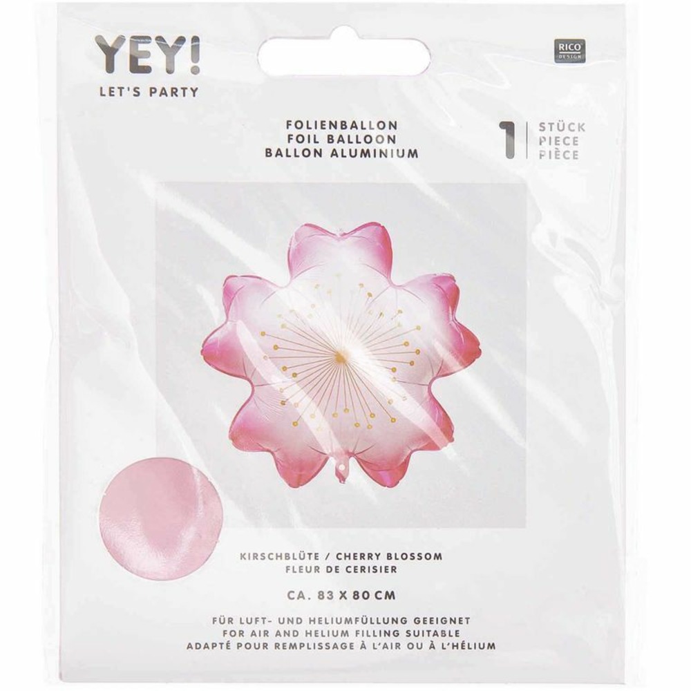 Ballon aluminium fleur de cerisier fuchsia