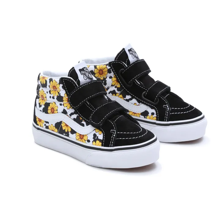 Vans Baskets Scratchs SK8-Mid Fleuries | Noir