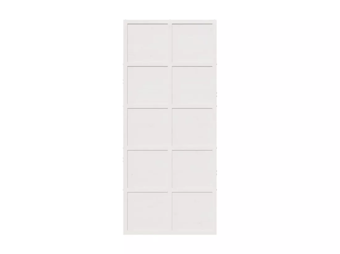 Porte de grange blanc 90x208 cm bois massif de pin