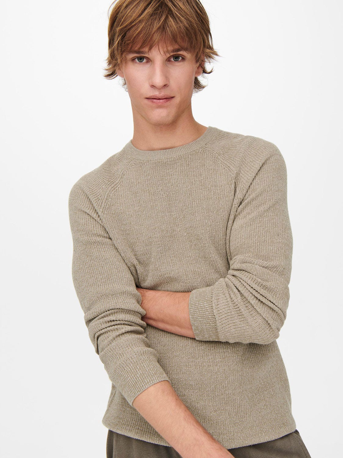 ONLY & Sons  Dennis 12 Structuur Raglan Crew Neck Knit