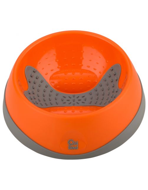 Lickimat Oh Bowl - Betere Orale Gezondheid! - Hondenvoerbak - Ø16x5 cm Oranje