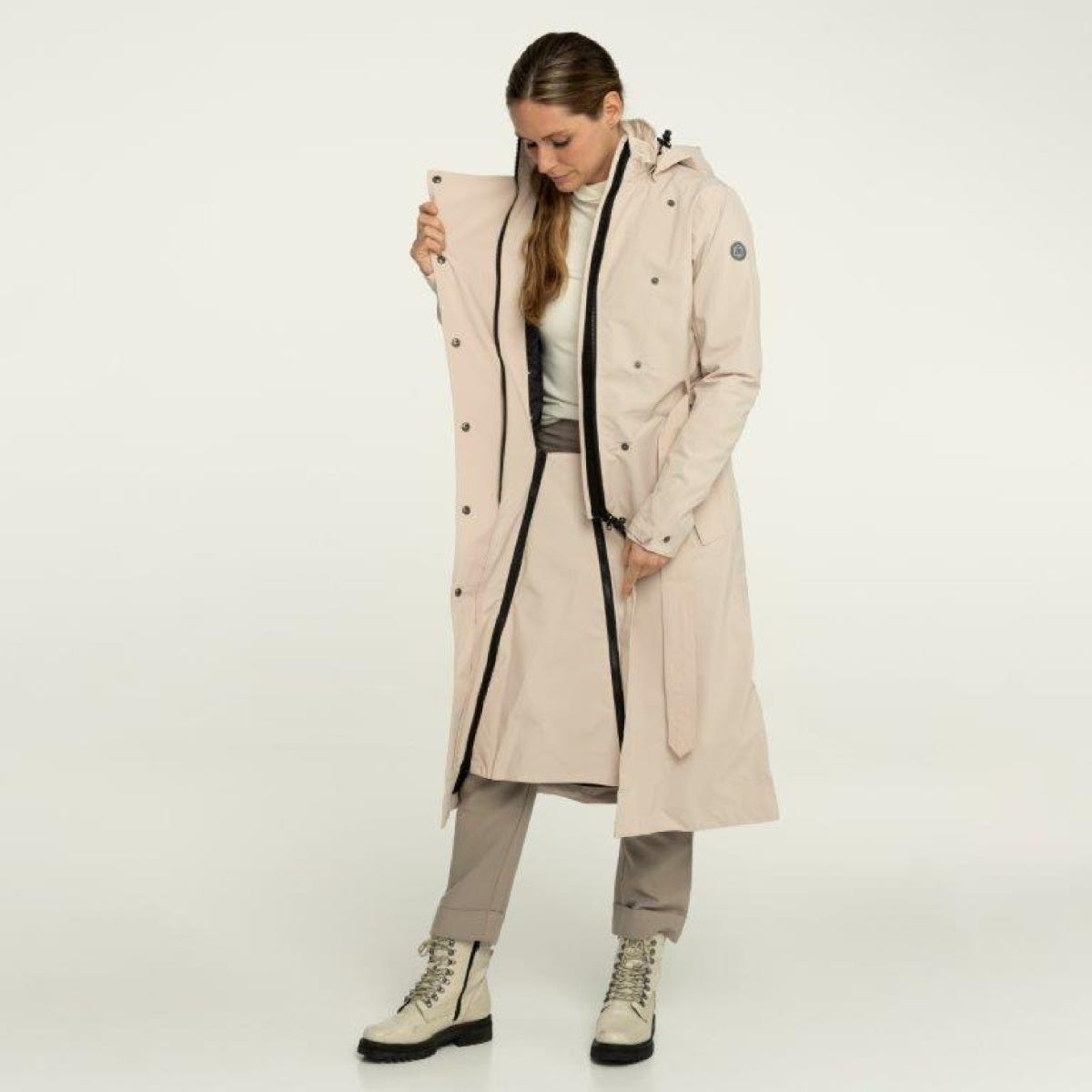AGU Trench Coat Long dames regenjas - Beige