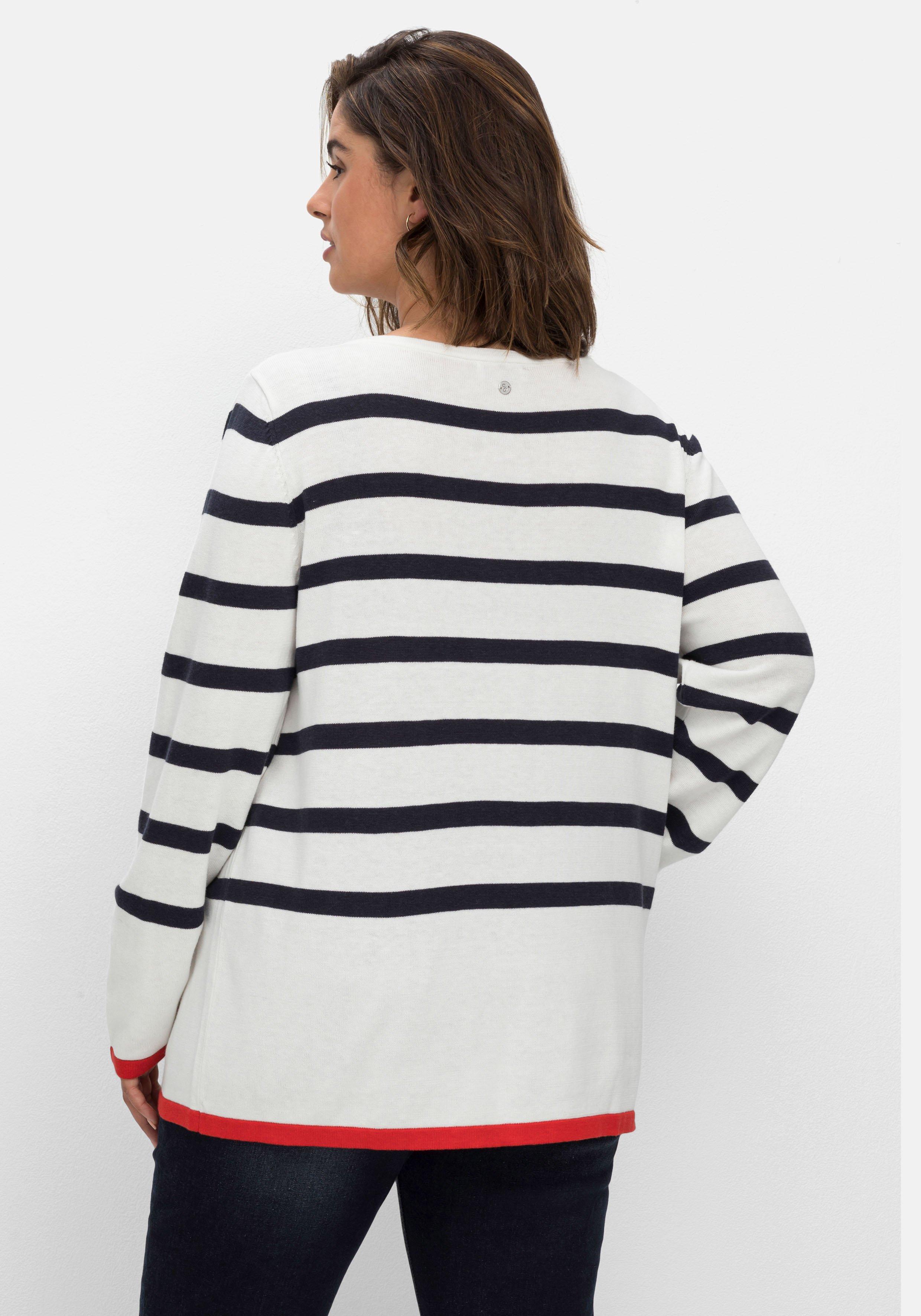 Pullover mit Streifen, im Baumwollmix