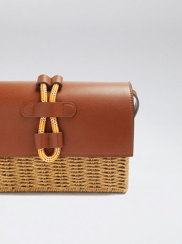 Bolso Bandolera De Paja - Camelo