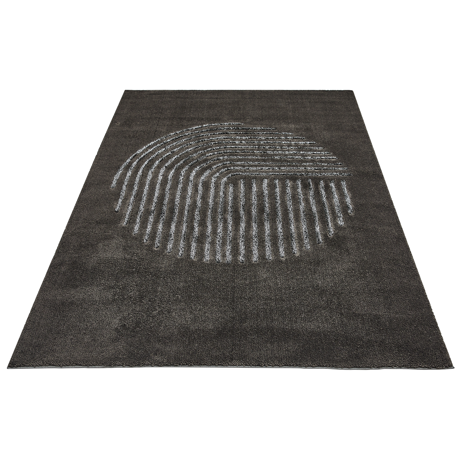Teppich - anthrazit - Hoch-Tief-Design - 80x150 cm