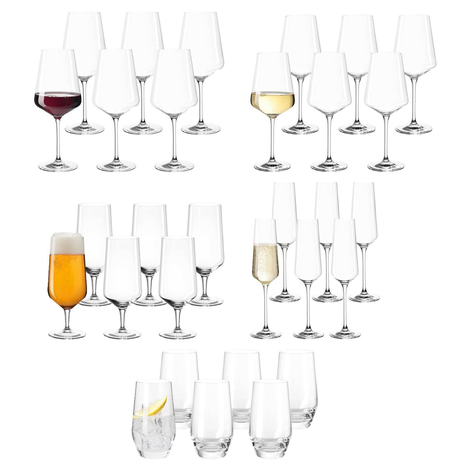 Leonardo Gläserset Bier, Sekt, Wein Puccini 30er Set