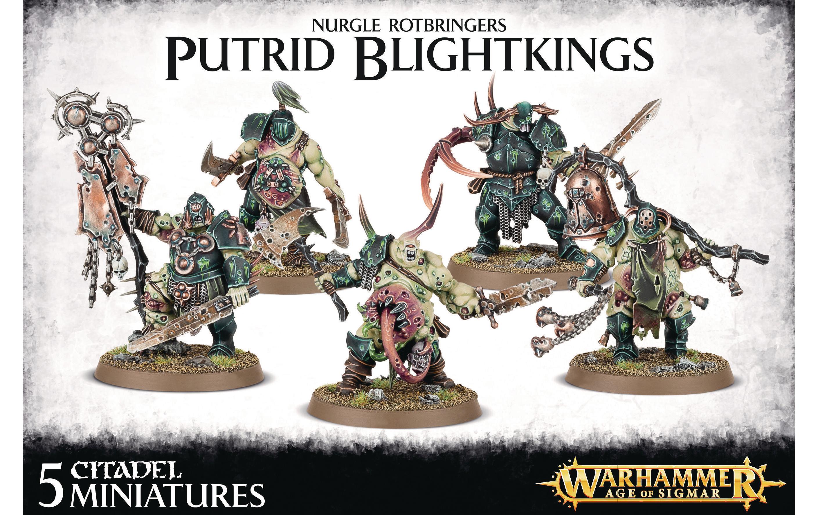 Figurenset WH AoS Nurgle Rotbringers Putrid BlightkingsRiesige, aufgedunsene Krieger