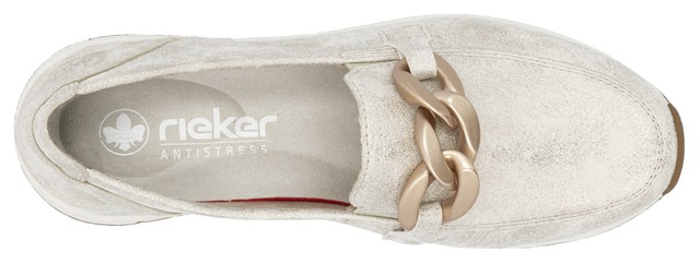 Rieker Loafer  , Slipper, Slip-on Sneaker, Halbschuh mit modischer Zierkette