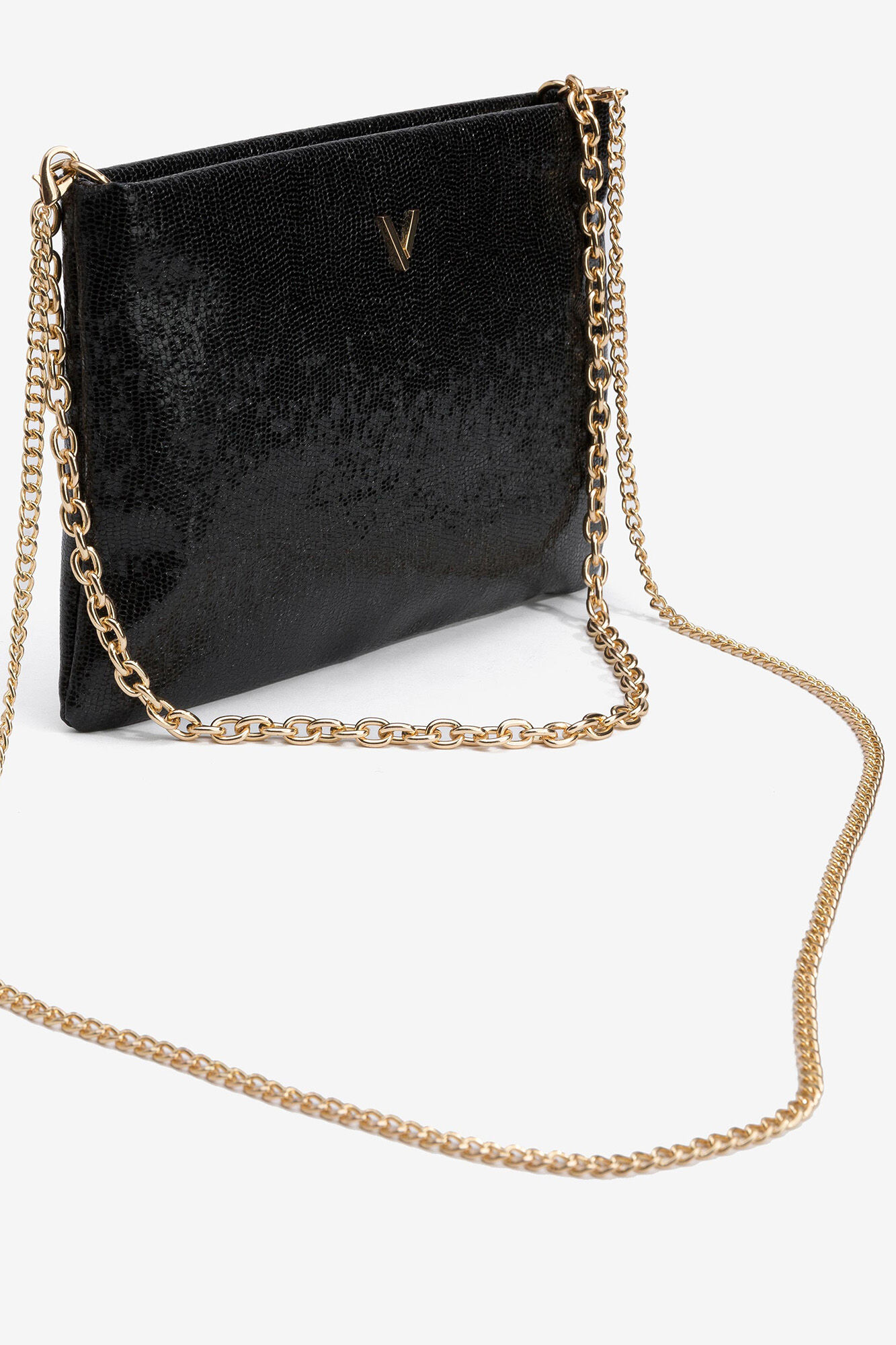 clutch de festa com efeito crocodilo