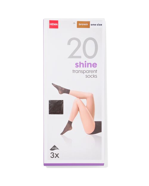 3 paires de chaussettes en voile brillantes transparentes