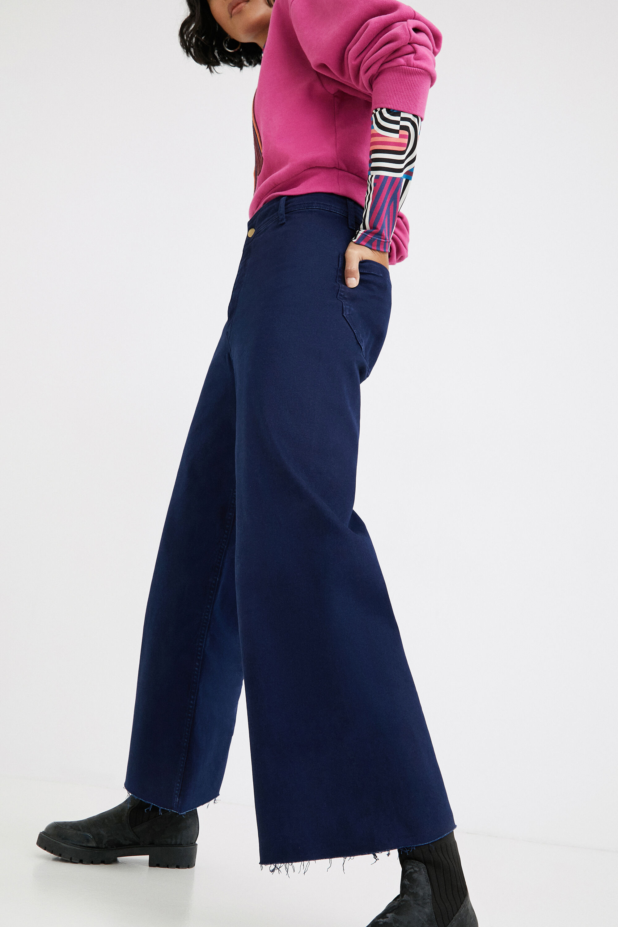 Jupe-culotte courte en jean