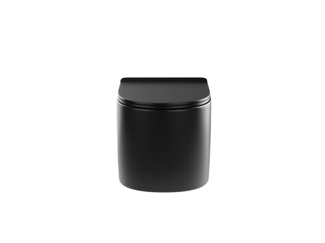 Pack WC suspendu noir mat avec bâti-support et plaque de déclenchement - JAVOINE