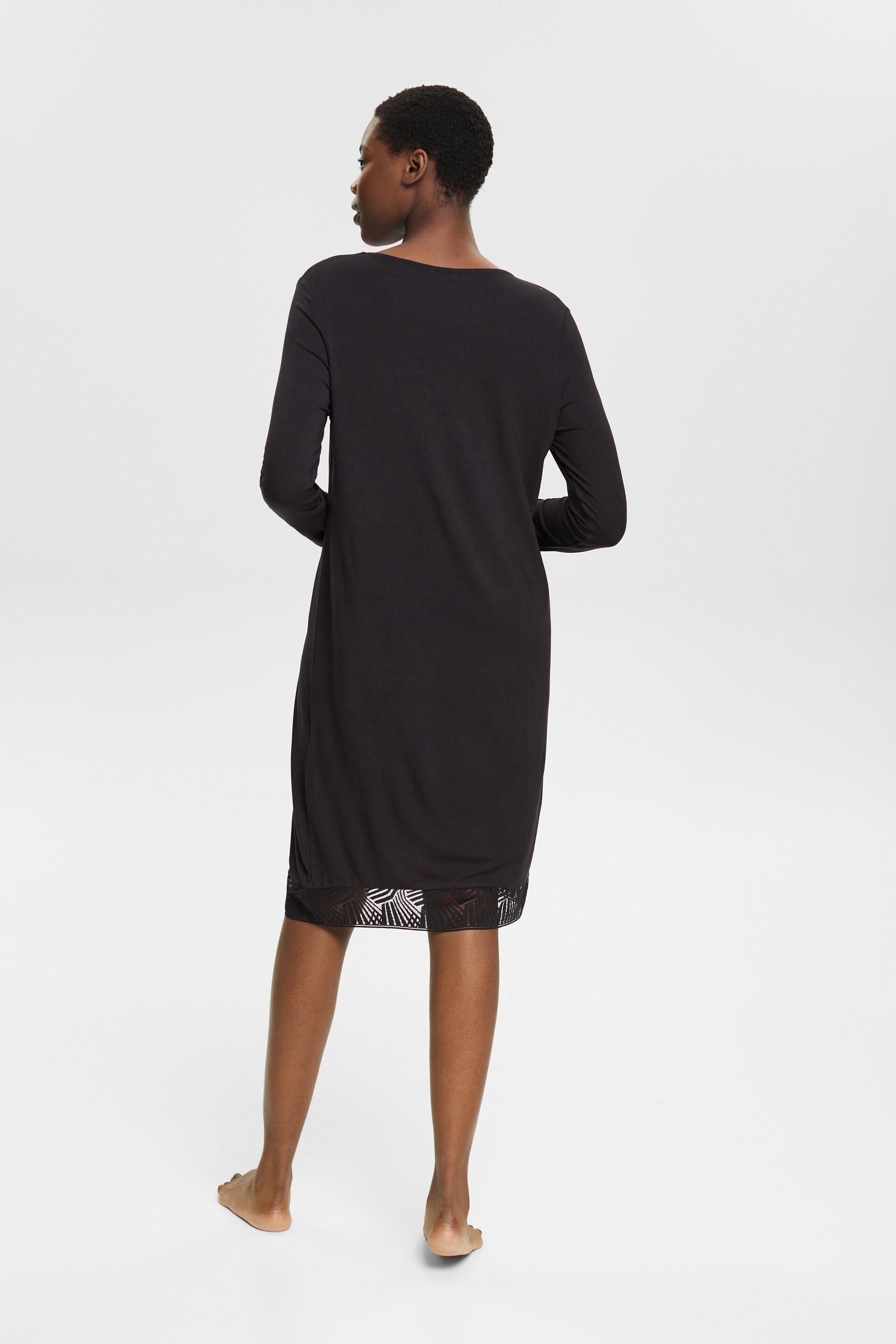Chemise de nuit agrémentée de dentelle, LENZING™ ECOVERO™