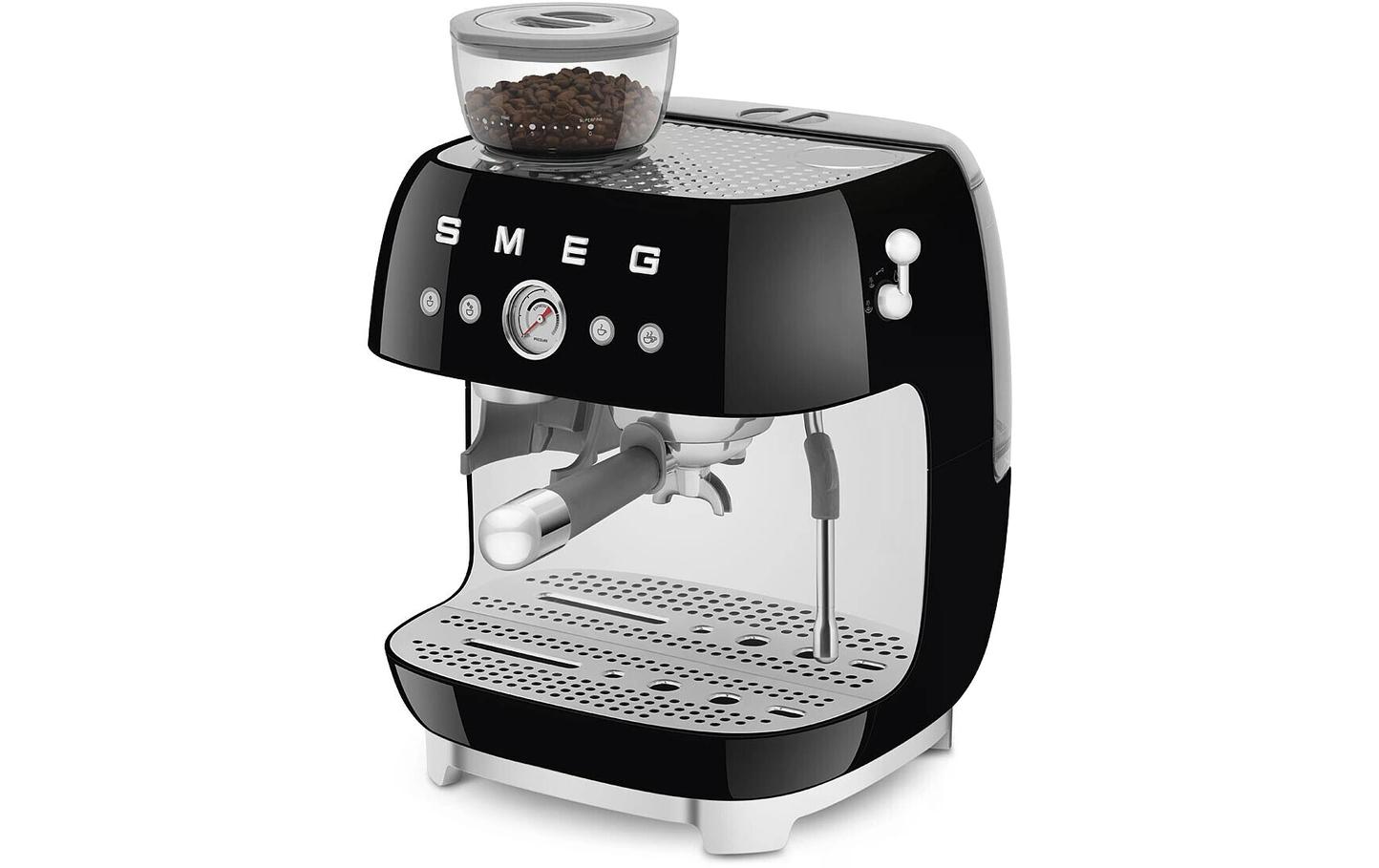 Siebträgermaschine 50's Style EGF03BLEU Schwarz<br>Espresso Kaffeemaschine
