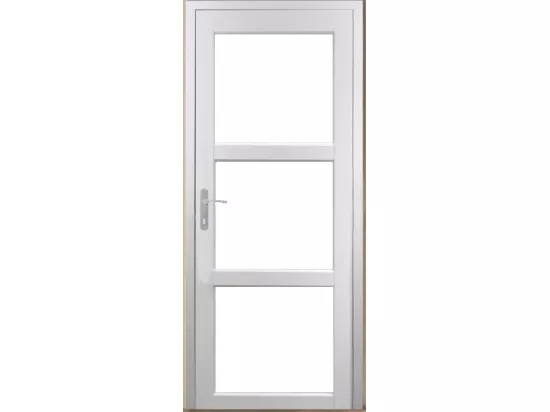 Bloc Porte Kenya Blanc Vitrage Transparent H204 X L73 Poussant Droite Côtes Tableau Gd Menuiseries