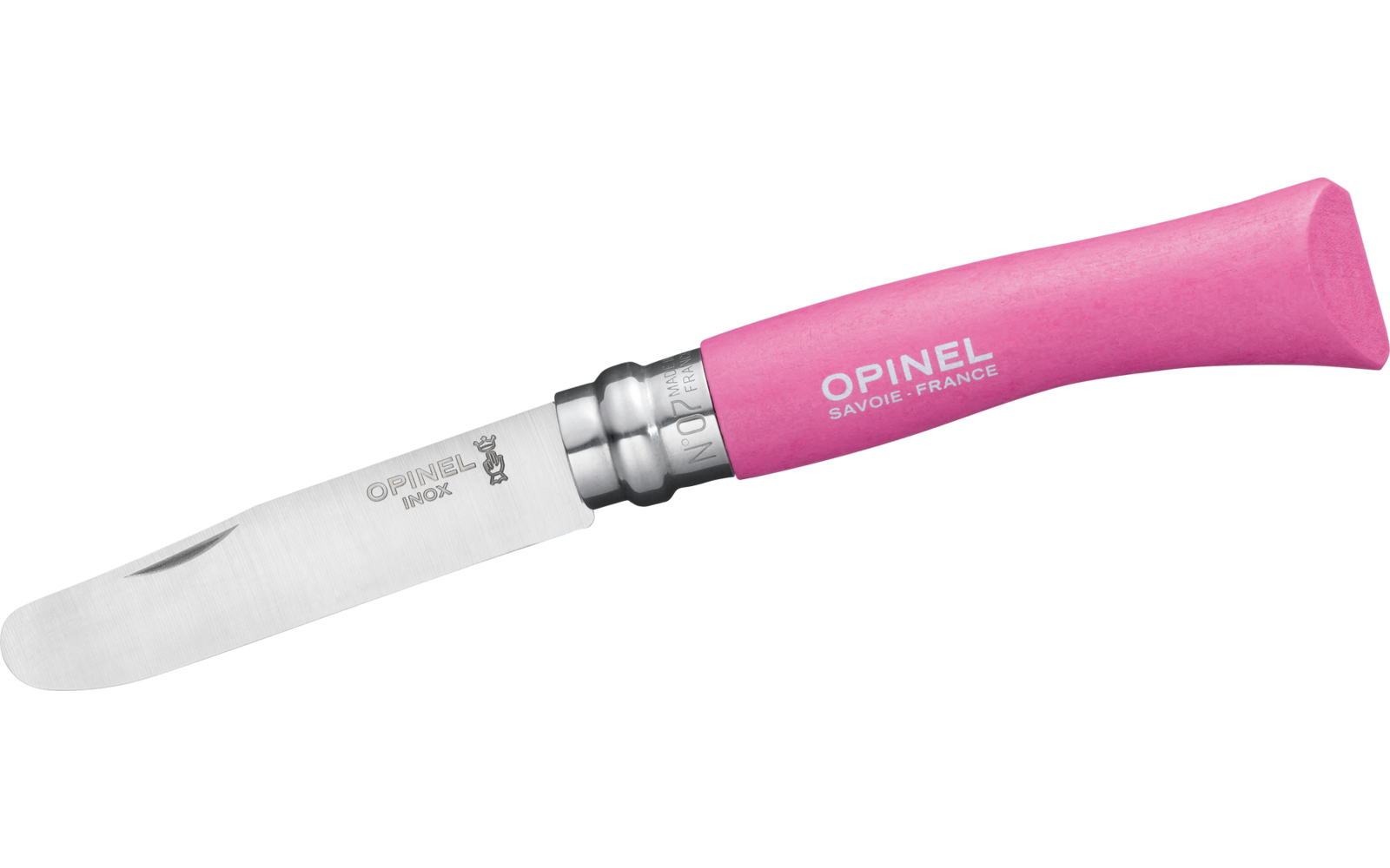 Opinel N°07 Taschenmesser für Kinder Klingenlänge 8 cm rot