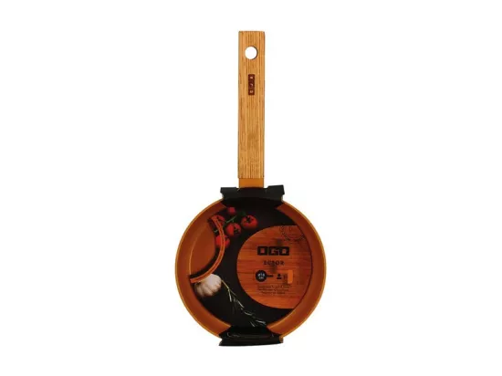 Ogo Living - Casserole Ector 16cm Alu Revetement Ceramique Jaune Avec Manche Bois
