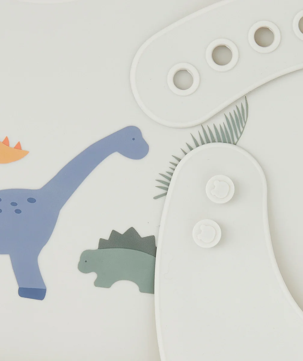 LIEWOODLOT DE 2 BAVOIRS EN SILICONE TILDA DINO MIX