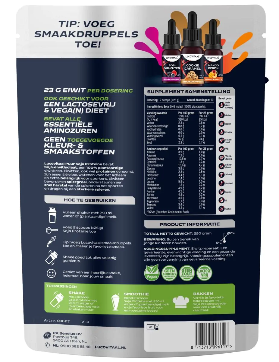 Puur Soja Proteïne poeder – 250 gram