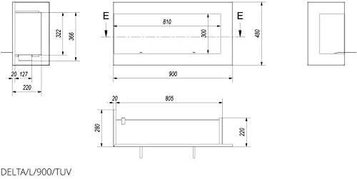 Kratki Eck-Biokamin Delta L 900 | links | DELTA/L/900/TUV