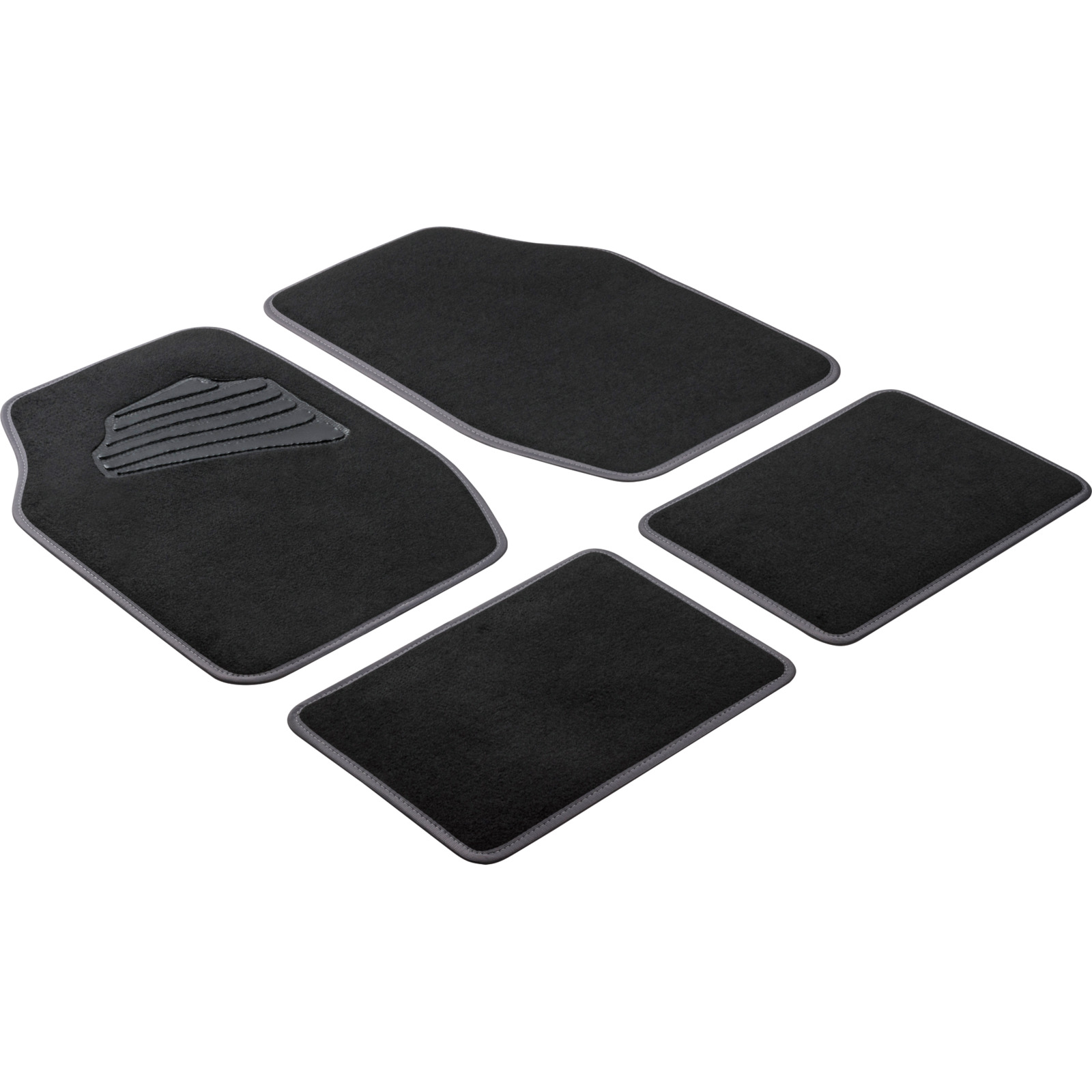 Autoteppich Matrix 4-teilig universal schwarz mit grauer Umrandung