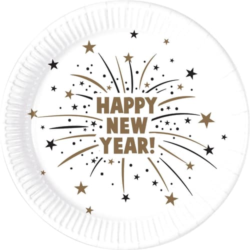Procos Pappteller Happy New Year Flares Ø23cm 8 Stück