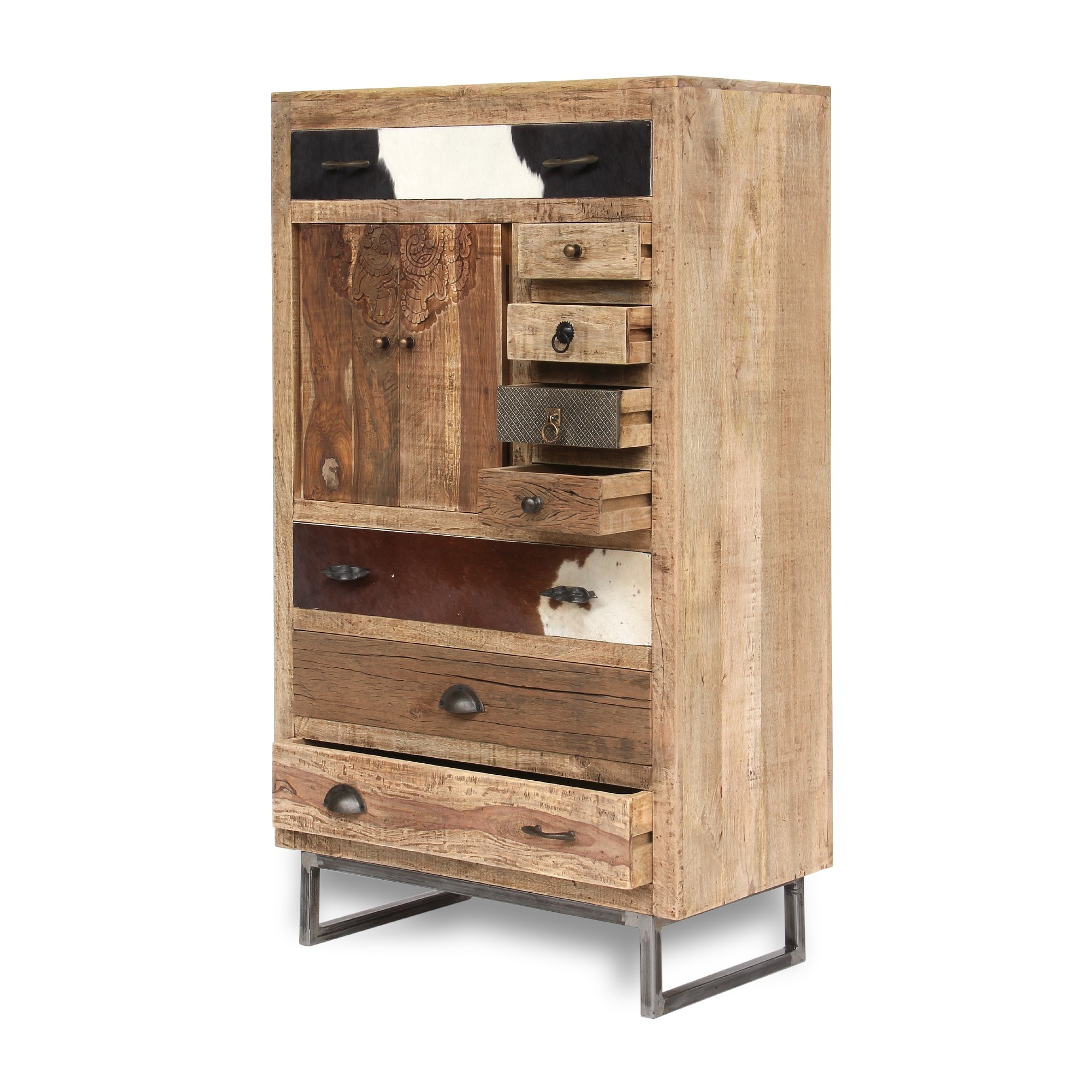 Kommode 'Beaucoup', braun, T 42 cm, B 80 cm, H 135 cm von fischer's lagerhaus