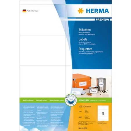 HERMA Etiketten Premium, weiß, 105 x 70mm, 800 Stück