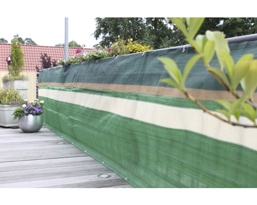 Balkonoverkapping PE 90 x 300 cm groen/beige