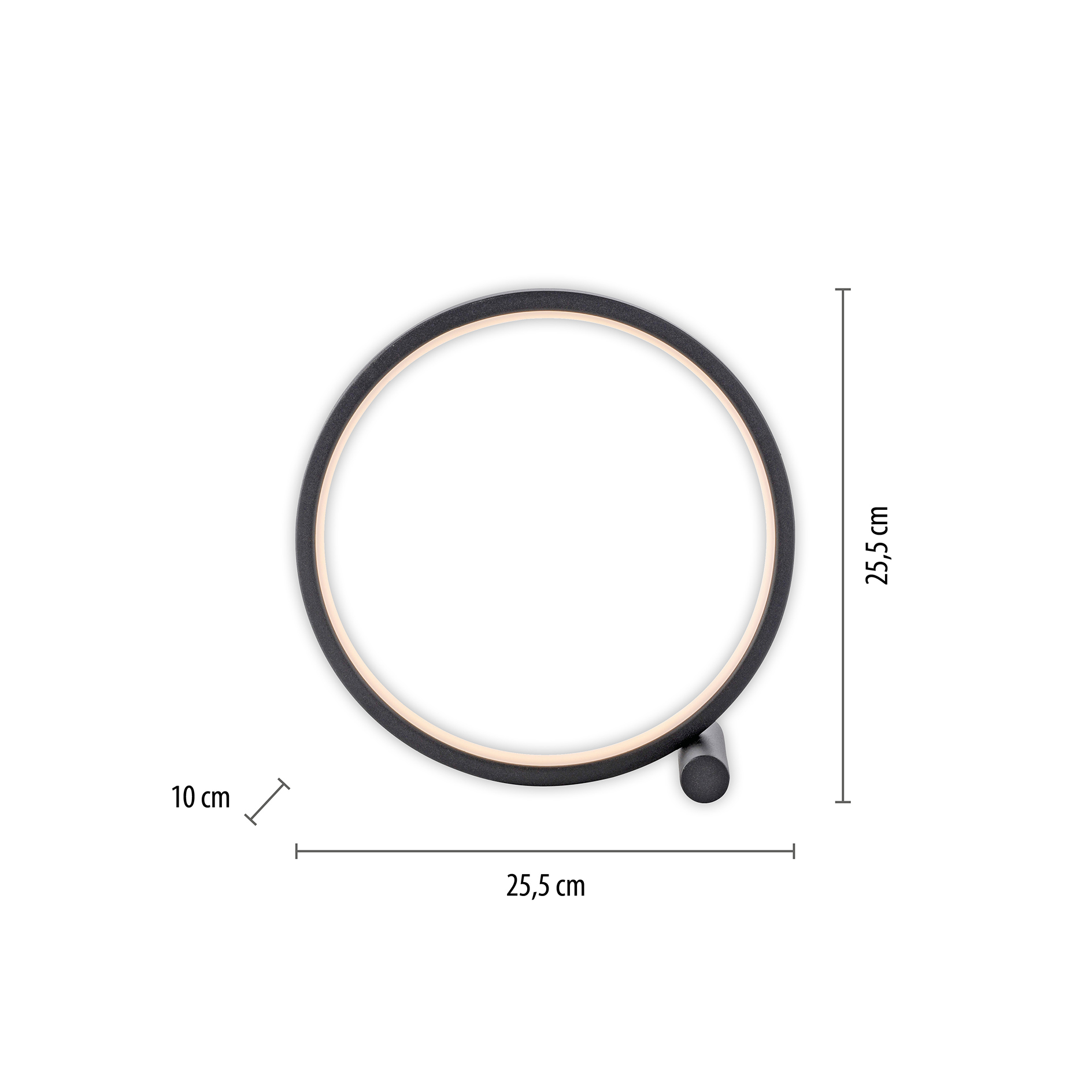 LED-Tischleuchte - schwarz - Ø 25 cm