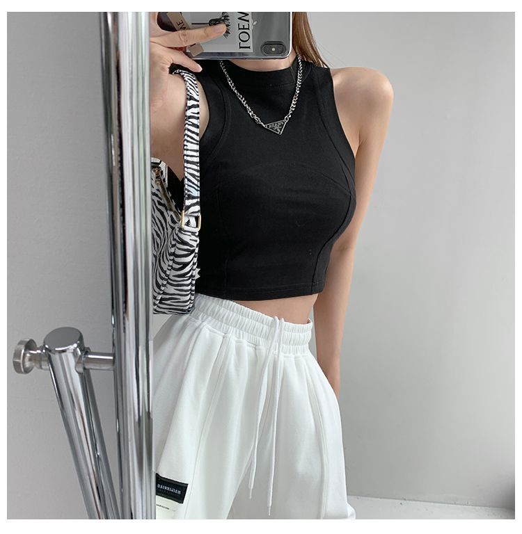 Shira - Tanktop met gepaneelde hals en hoge hals