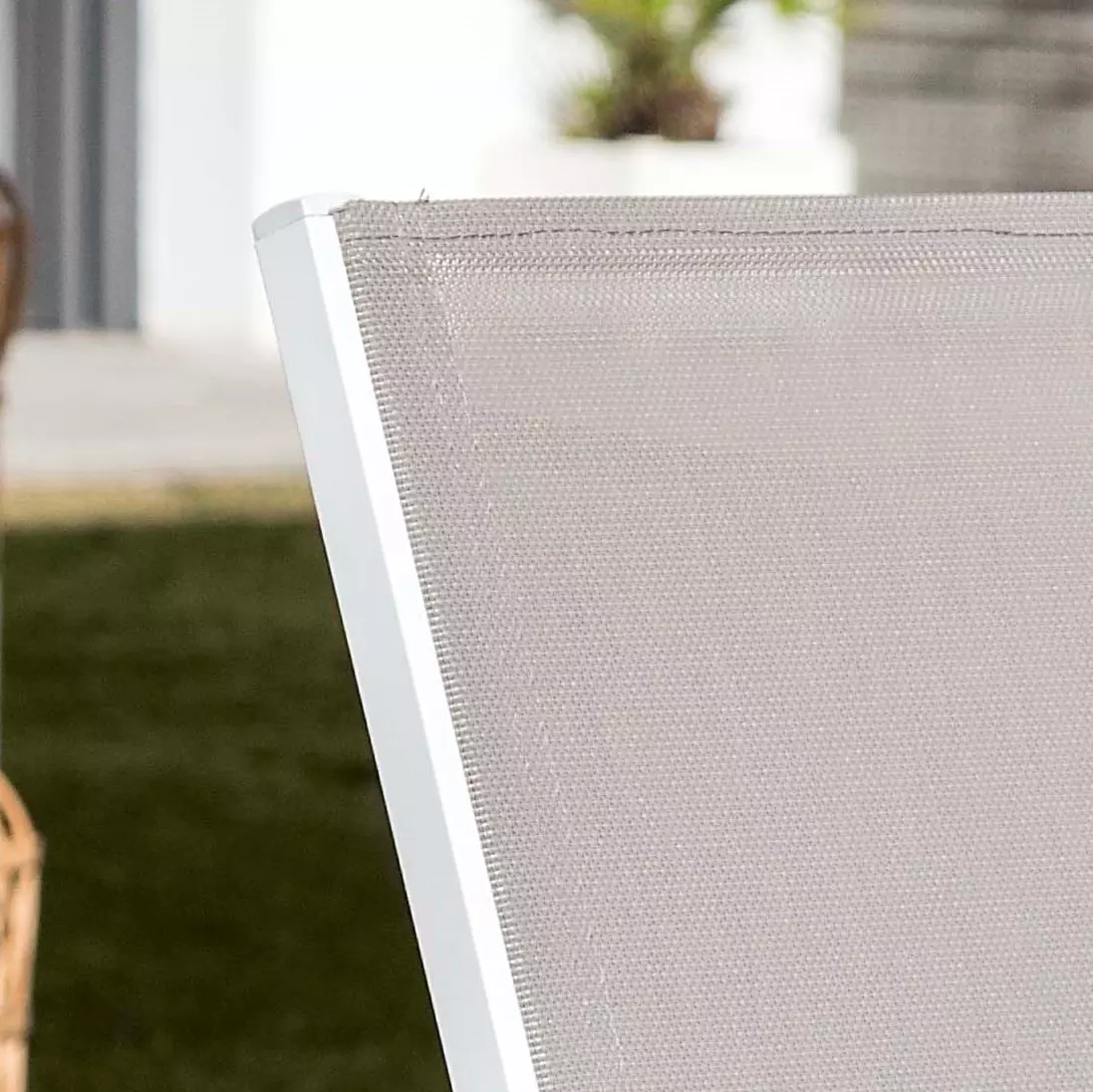 Chaise de jardin aluminium empilable Murano Blanc et taupe