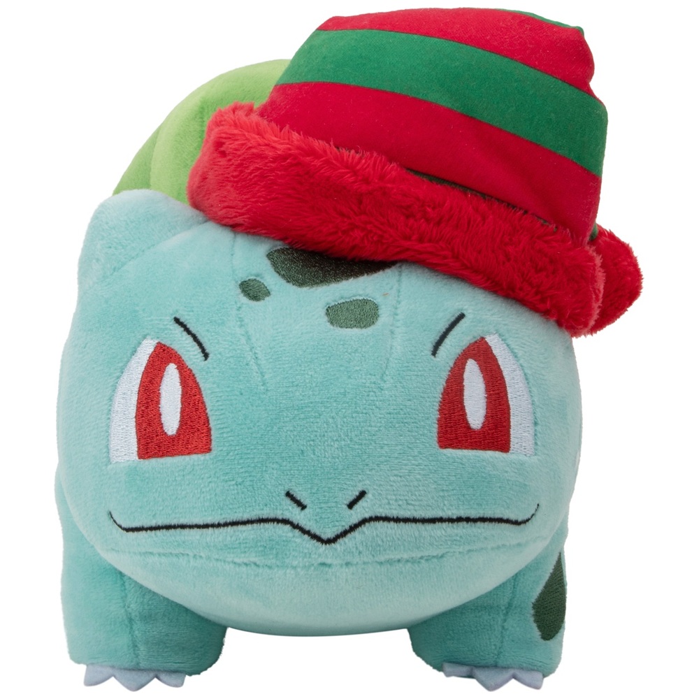 Pokémon Balbasaur 20 cm Plüschtier mit Weihnachtsmütze