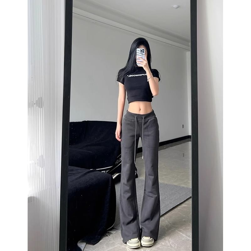 Fanoy - Bootcut joggingbroek met trekkoordtaille