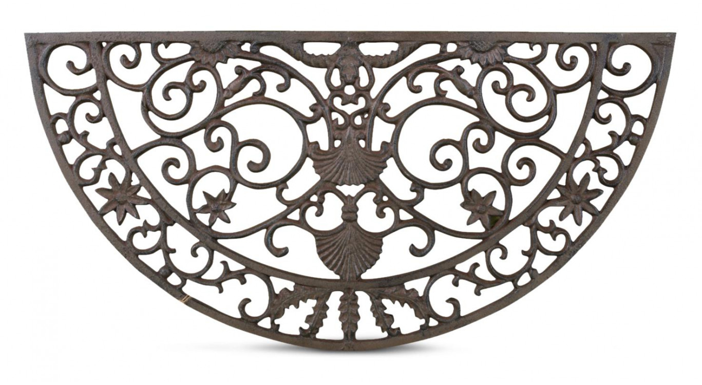 Paillasson demi lune fonte marron 73.5cm