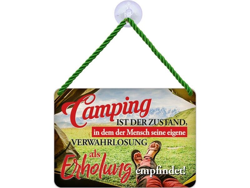 Blechschild Camping ist der Zustand