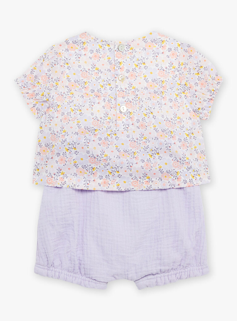 Body, bloomer et bandeau lilas à imprimé fleurs