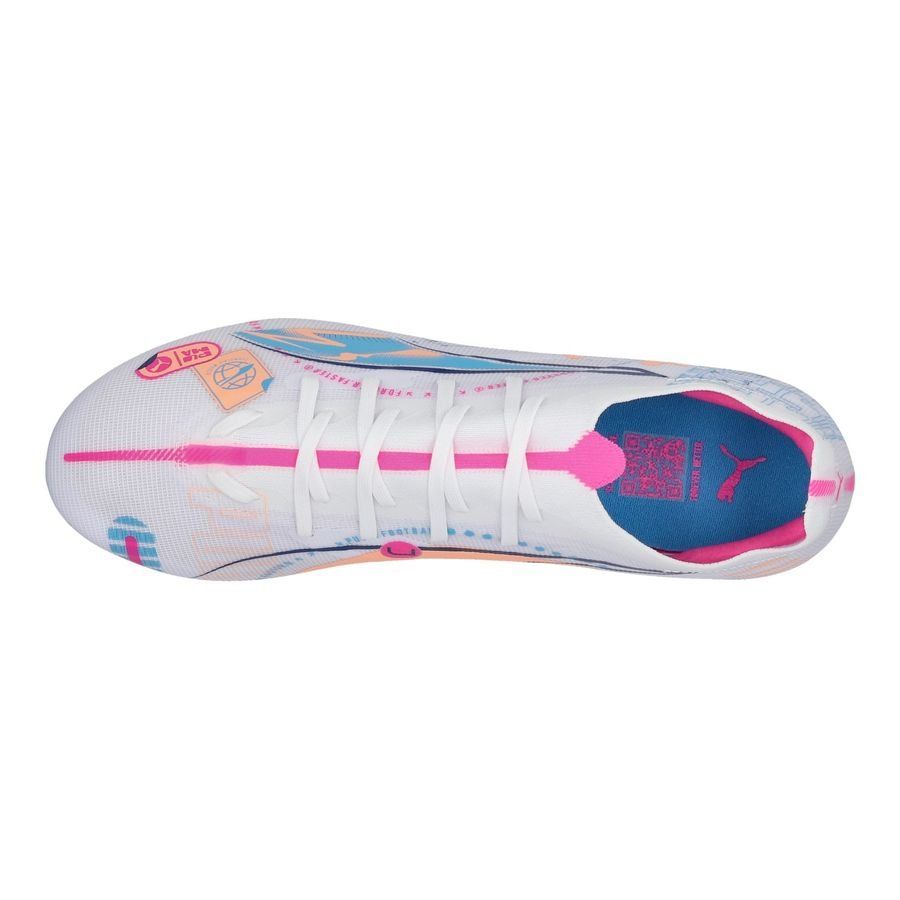 PUMA Ultra 5 Match FG/AG Volume Up - Blanc/Bleu/Poison Pink/Fizzy Melon