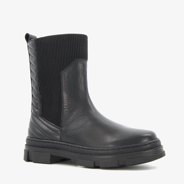 Groot leren meisjes Chelsea boots zwart