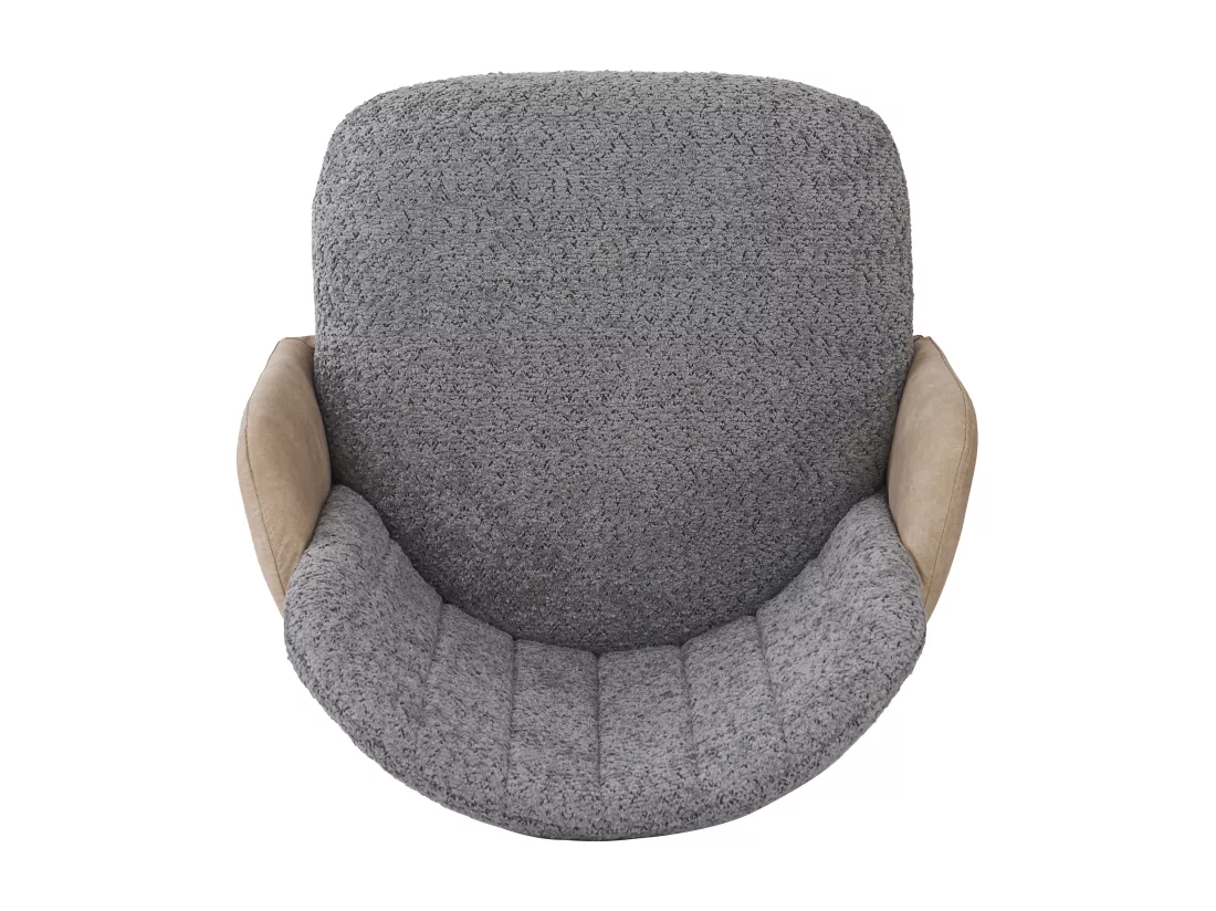 Lot de 2 chaises en sherpa - pieds réglables en métal - Gris
