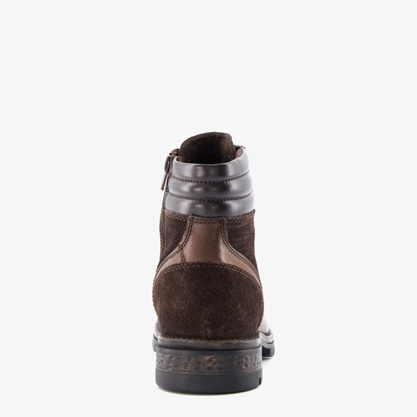 Van Beers leren heren veterboots bruin met suede