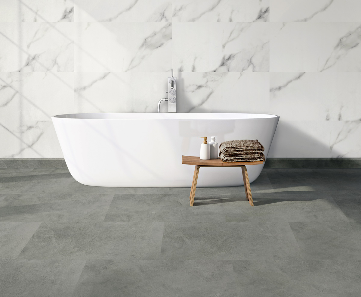 KS Vinyl vloertegel betonlook donker 47.5x95cm
