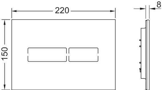 Tece - Lux Mini - Bedieningsplaat - Glas Wit - Elektronisch Touch-bediening